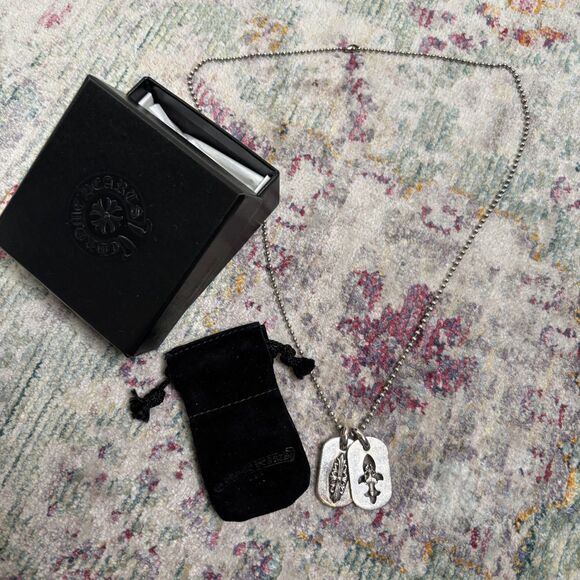 Chrome Hearts Dagger Cross Dog Tag Necklace - Picture 9 of 10